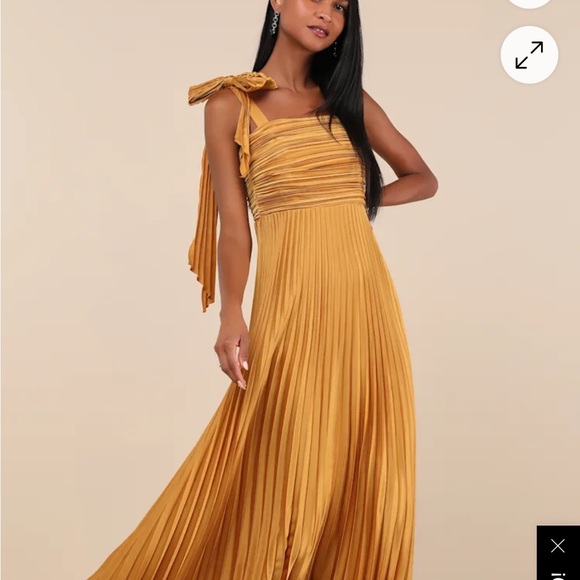Lulus Dresses & Skirts - Lulus Elegant Mustard Pleated Maxi Dress